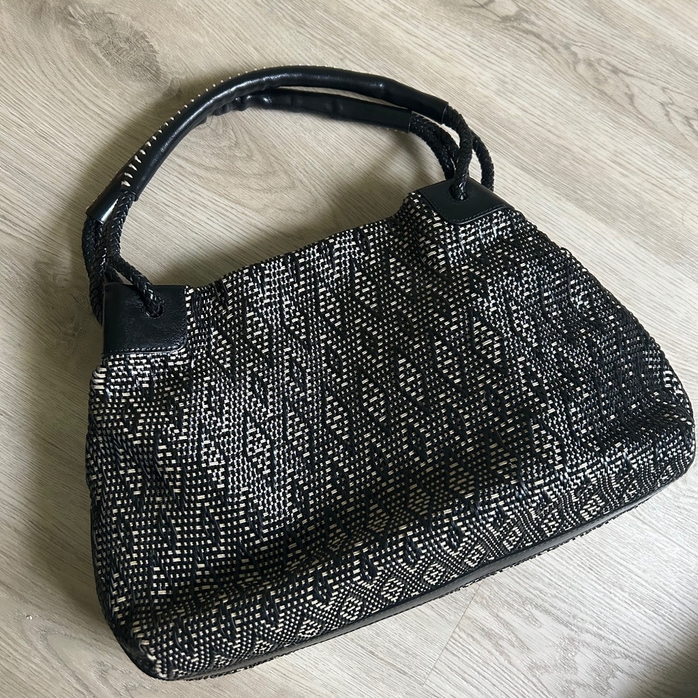 Vintage “Monsac Original” Black Leather Woven Women’s Purse